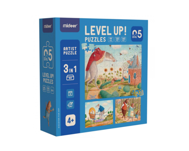 LEVEL UP! 05 - Bohaterowie zwierząt puzzle 3w1