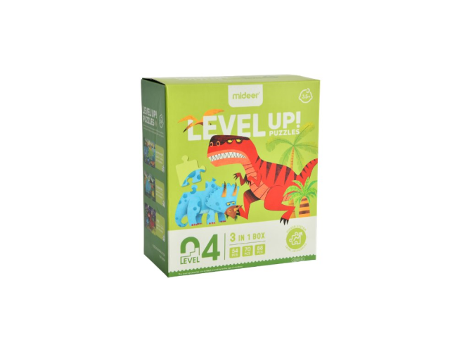 LEVEL UP! 04 - Dinosauři puzzle 3v1