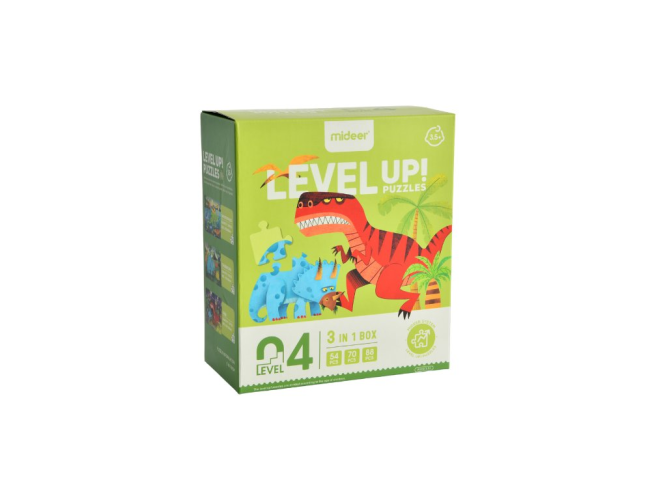 LEVEL UP! 04 - Dinozaury puzzle 3w1 wersja 2022