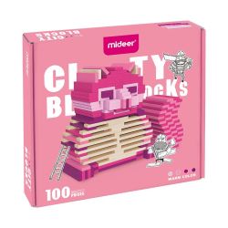 CITY BLOCKS dřevěné stavební kostky růžové 100 ks